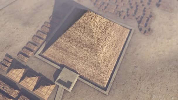 Animazione Una Piramide Sull Altopiano Giza Egitto Angolo Alto — Video Stock
