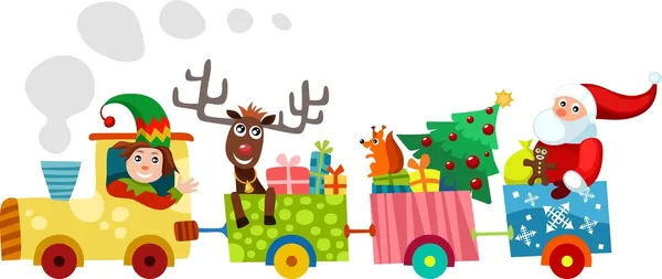 クリスマス列車 ロイヤリティフリーのストックイラスト