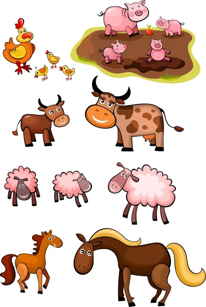 Farm animals — Stock Vector