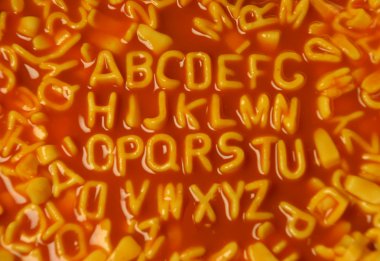 makarna spagetti harfler