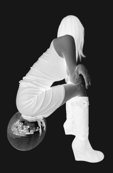 woman and glitterball