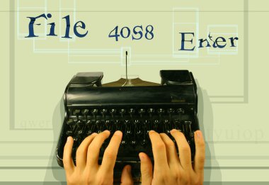 Typewriter technology clipart