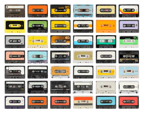 Vecchia collezione di cassette — Foto Stock