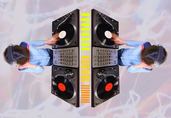 Funky female dj pattern — Stock Photo, Image