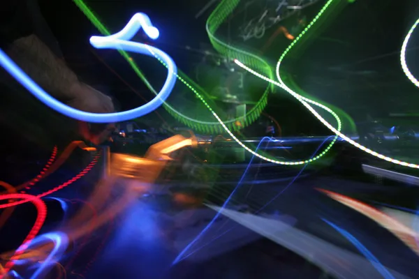 Dj e luzes abstratas — Fotografia de Stock