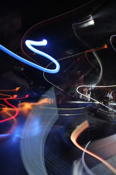 Dj e luzes abstratas — Fotografia de Stock