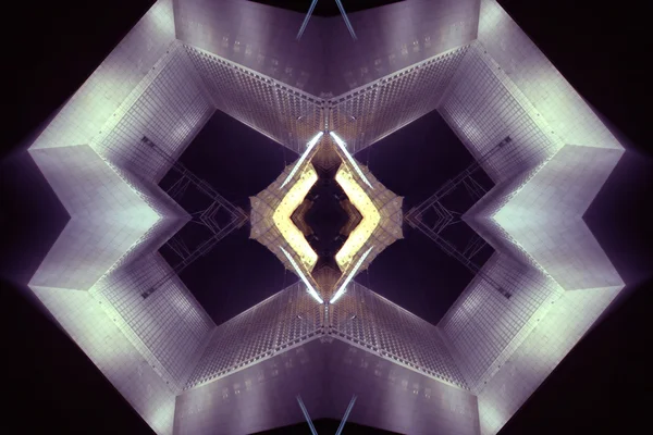 루브르 피라미드 밤에 빛나는 — 스톡 사진