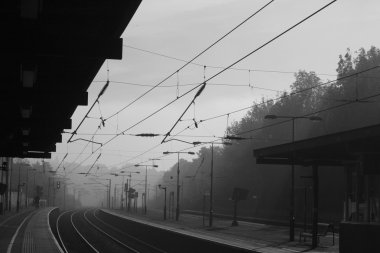 misty railway clipart