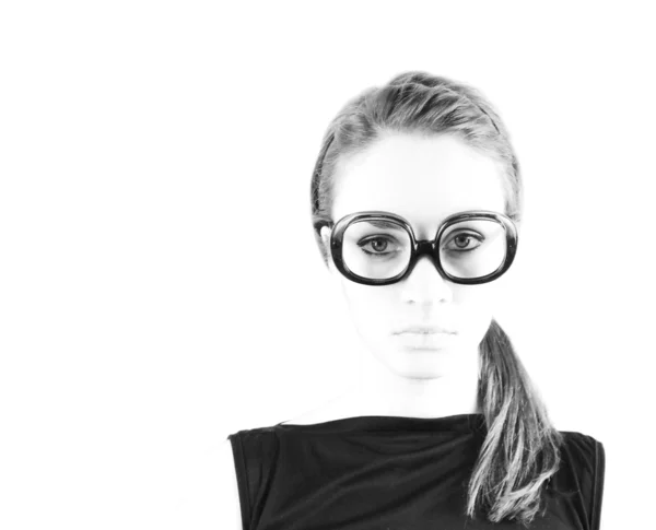 Femme avec lunettes — Photo