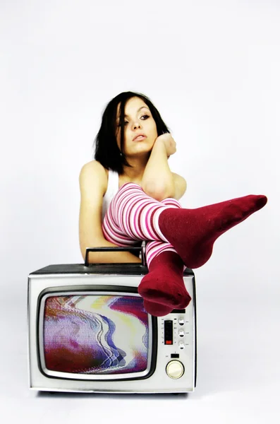 TV-kvinna — Stockfoto