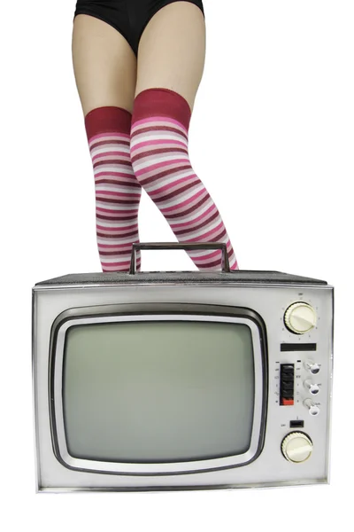 Gambe tv — Foto Stock