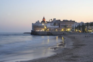 sitges church view clipart