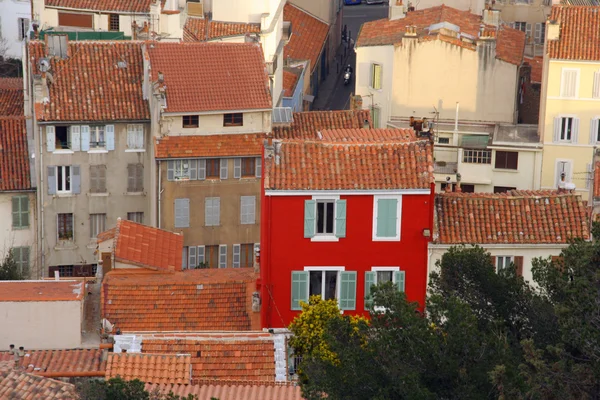 Czerwony dom Marsylia — Zdjęcie stockowe