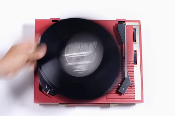 红电唱机 — 图库照片