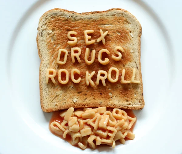 Sesso droghe rock roll toast — Foto Stock