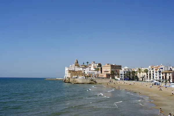 Sitges kerk weergave — Stockfoto