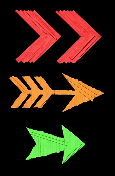 Tres signos de flecha de madera — Foto de Stock