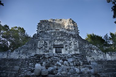 mayan ruins at xpujil, mexico clipart