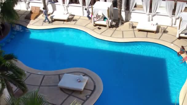 Een luxe zwembad in een boutique hotel — Stockvideo