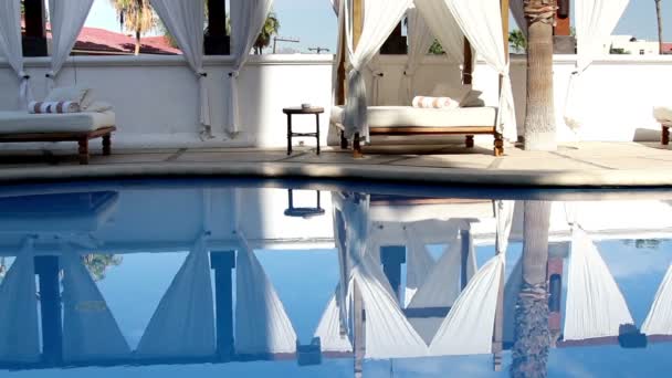 A luxury swimming pool in a boutique hotel — Stock Video