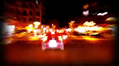 Geceleri Barselona sürüş timelapse