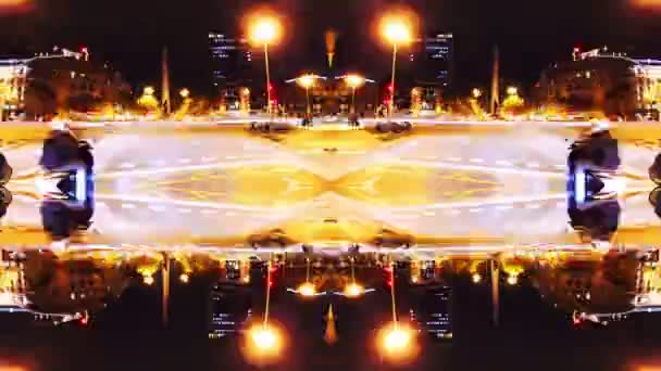 Timelapse abstraite de la conduite autour de Barcelone la nuit 