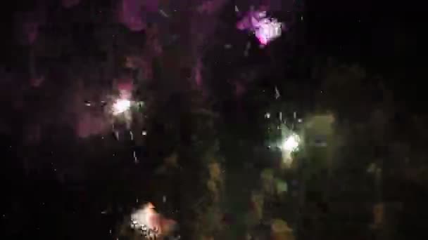 Překrásný ohňostroj během festivalu la merce — Stock video