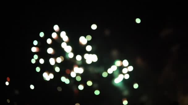 Increíbles fuegos artificiales durante el festival de la merce y celebraciones en barcelona, España — Vídeos de Stock