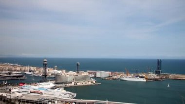 Barselona şehrinin panoramik timelapse görünümü