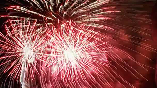 Verbazingwekkende vuurwerk tijdens de la merce festival — Stockvideo