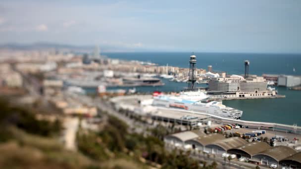 Timelapse uitzicht over de stad van barcelona — Stockvideo