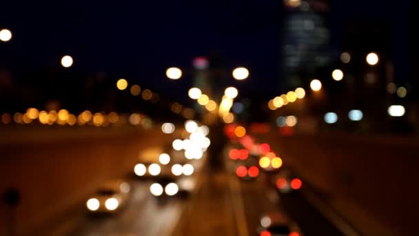 Stop Motion urbane Szene des Verkehrs auf einer Hauptverkehrsstraße in der Abenddämmerung in Barcelona, Spanien — Stockvideo