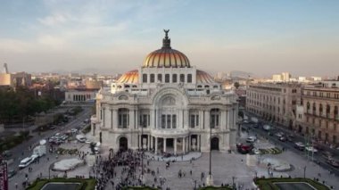 mexico City'de bina etkileyici bellas artes, hızlandırılmış