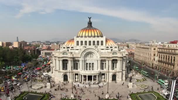 Time-Lapse z působivé bellas artes v mexico city — Stock video