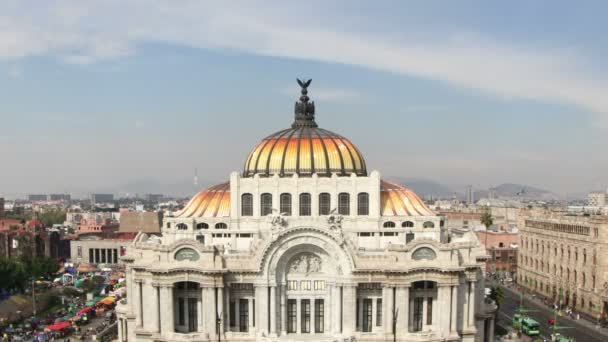 Time-lapse av den imponerande bellas artes byggnad i mexico city — Stockvideo