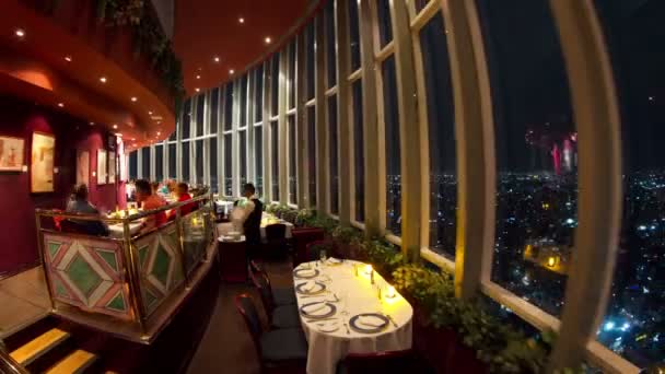 Timelapse of the view from the rotating restaurant — Stock Video