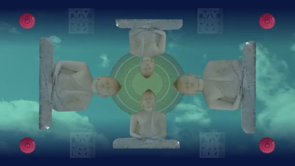 Sequence made from images of different buddhas — Stock Video