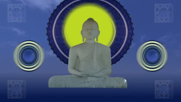 Последовательность из изображений различных Будд — стоковое видео