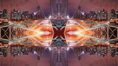 brooklyn Köprüsü, gece, new york soyut timelapse