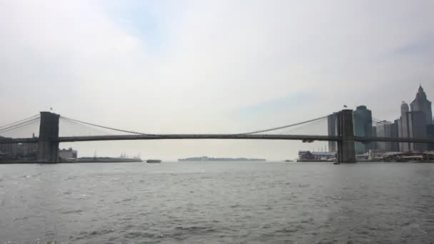 Brooklyn Köprüsü, new york Timelapse — Stok video