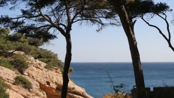 Vista costeira de calanques fora de Marselha, frança — Vídeo de Stock