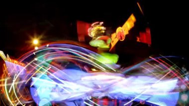 barcelona İspanya, hafif yollar yaparak hızlı karnaval Timelapse