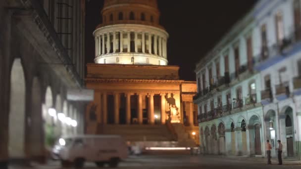 Timelapse do edifício capitolio no centro de havana, Cuba — Vídeo de Stock