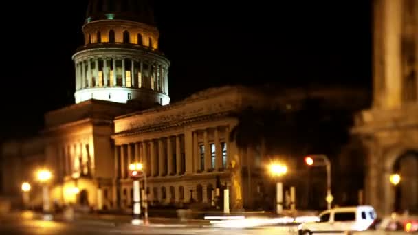 Timelapse do edifício capitolio no centro de havana, Cuba — Vídeo de Stock