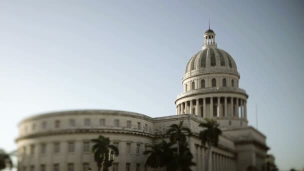 Капитолий здания в центре Хаваны, Куба — стоковое видео