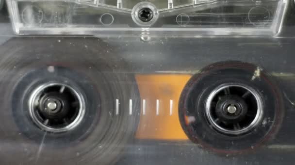 Old audio cassette tape — Stock Video