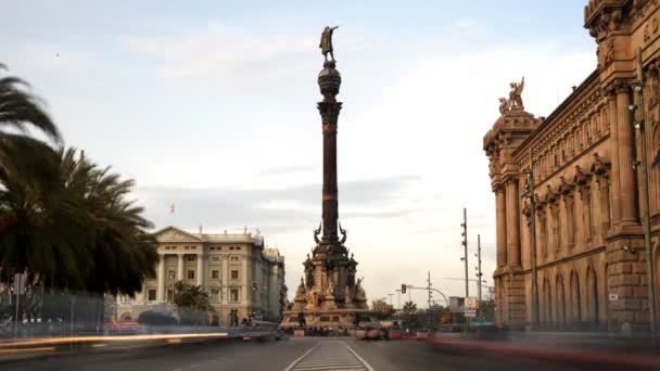 Ruée de la circulation au côlon, Barcelone, Espagne — Video