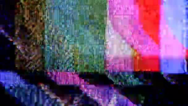 Eski bir televizyon yakalanan statik ve elektronik gürültü — Stok video
