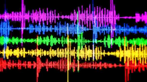 Musik-Grafik-Equalizer und Audio-Analyse-Clip — Stockvideo