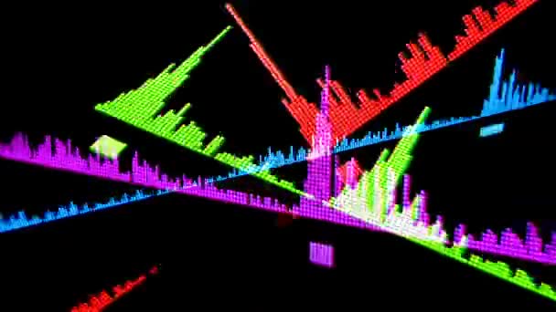 Muzyka graficzny Kompensatory i klip audio analizy — Wideo stockowe